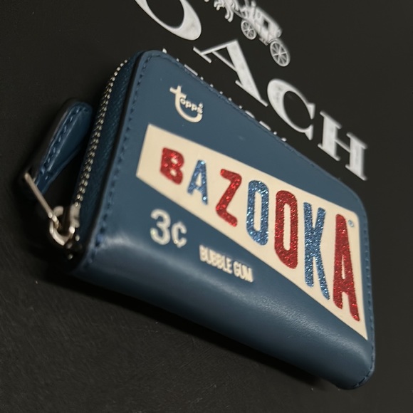 Coach Bazooka Bubble Gum Small Zip Wallet Card Case Leather Limited Edition FOB - Picture 3 of 6